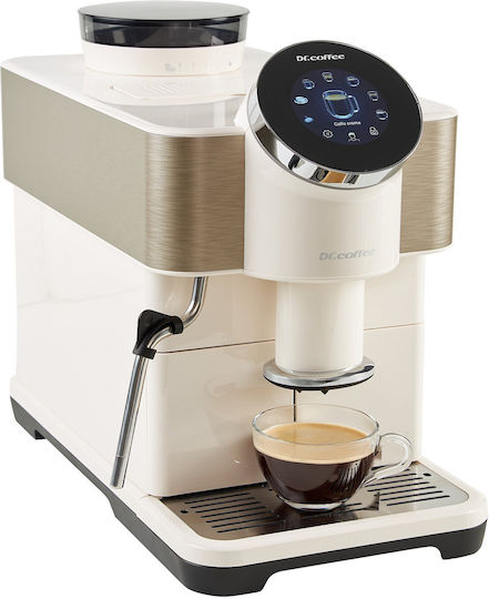 Automatic Espresso Machine 1450W Pressure 19bar for Cappuccino with Grinder Brown 1202399