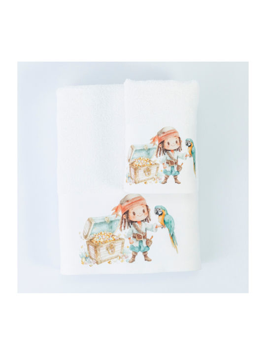 Borea Set of Baby Towels 2pcs Pirate White 30x50cm