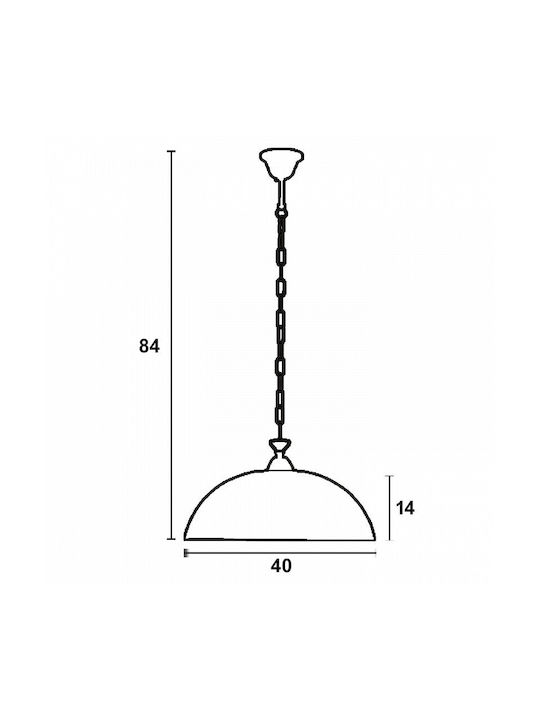 Epiplo-Fos Pendant Light Brown with Crystals for Socket E27 40x40x25cm
