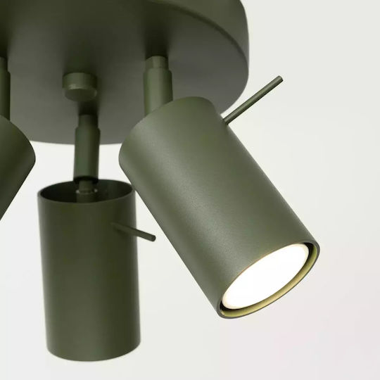 Sollux Triplu Spot cu Soclu GU10 în Culoare Verde