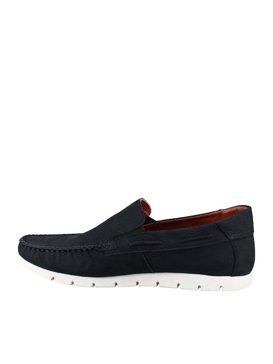 Leder Herren Mokassins in Blau Farbe