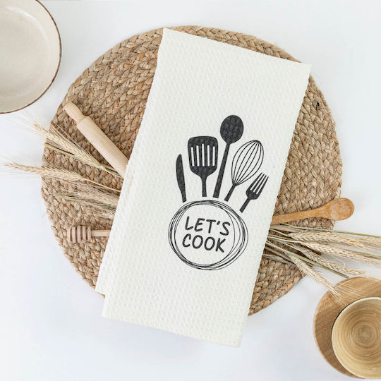 Borea Waffle Ποτηρόπανο από 100% Βαμβάκι σε Ροζ Χρώμα 50x70cm