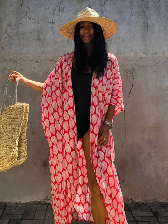 Chicret Damen Kimono Strand Rot