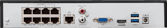 BCS BCS-P-NVR0801-4K-8P(3) Καταγραφικό NVR