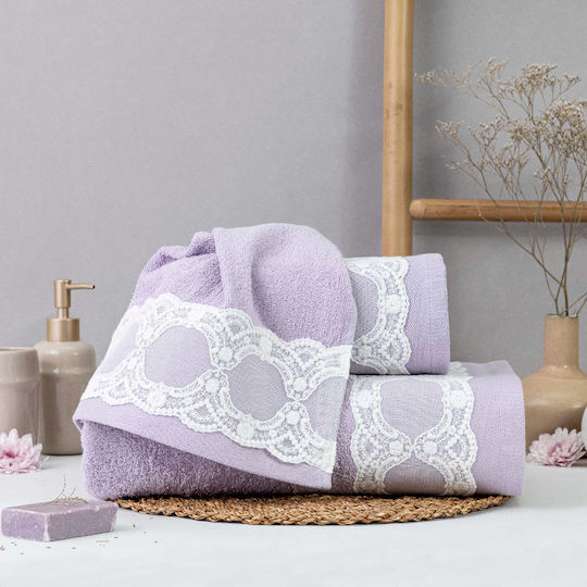 Borea Set Prosoape de Baie 3 buc Dafin Lila