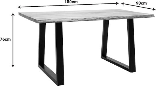 Miles Tisch Speisesaal aus Massivholz Natural Shade 180x90x76cm