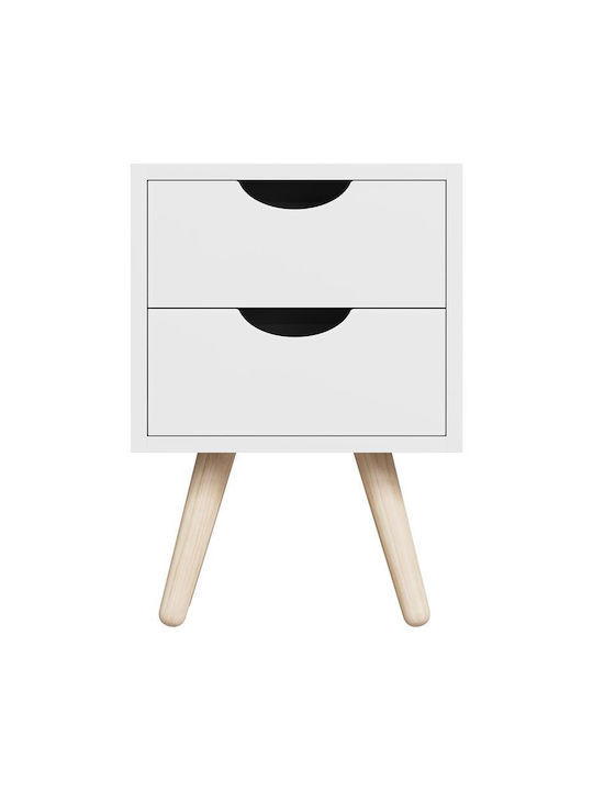 Bedside Table Selma Wooden Beige 29.7x29.7x45cm