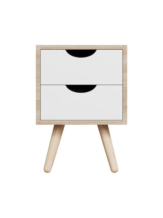 Bedside Table Selma Wooden Beige 29.7x29.7x45cm
