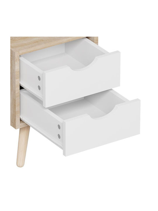 Bedside Table Selma Wooden Beige 29.7x29.7x45cm