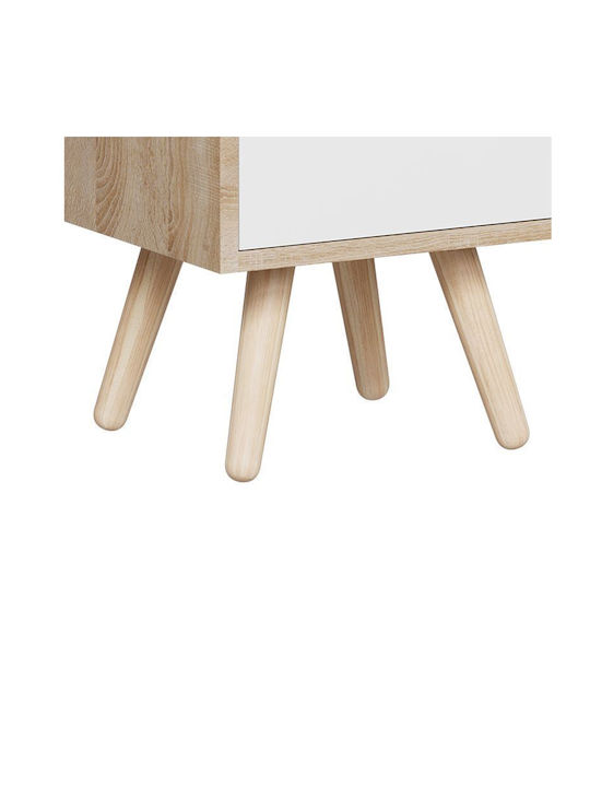 Bedside Table Selma Wooden Beige 29.7x29.7x45cm