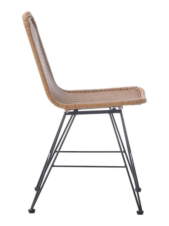 Καρέκλα Catering Rattan Pamela Φυσική Απόχρωση 44x58x82εκ.