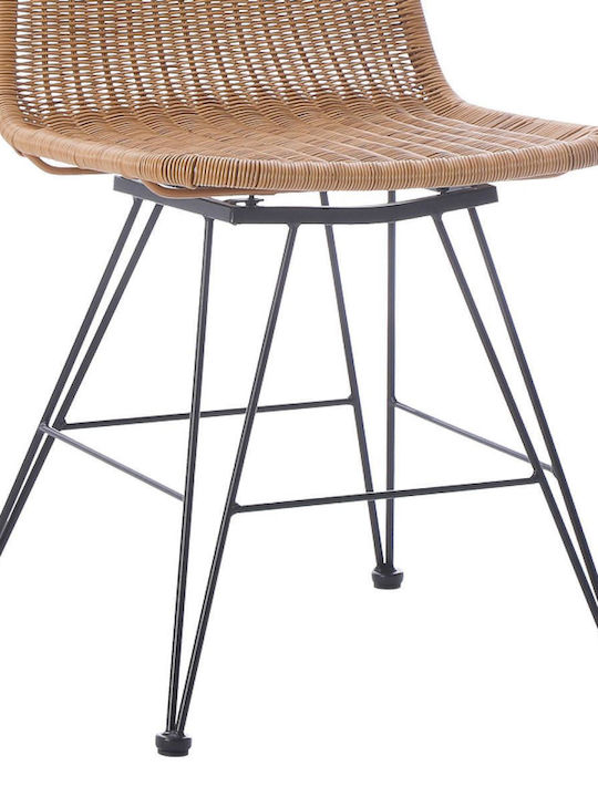 Καρέκλα Catering Rattan Pamela Φυσική Απόχρωση 44x58x82εκ.