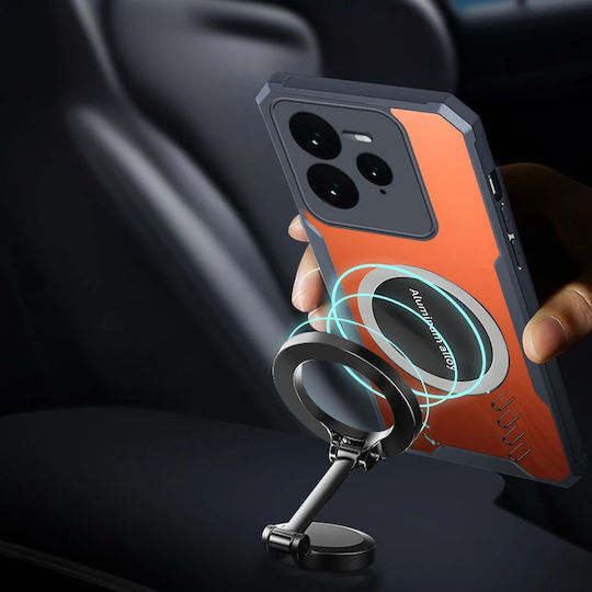 Θήκη Realme Gt 7 Pro Μαγνητική Πλάκα Διαφανής Μαύρη