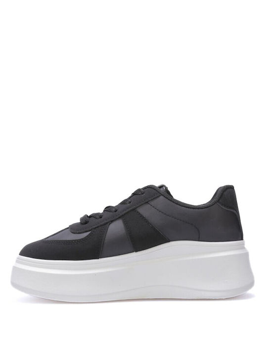 Γυναικεία Ανατομικά Flatforms Sneakers Μαύρα