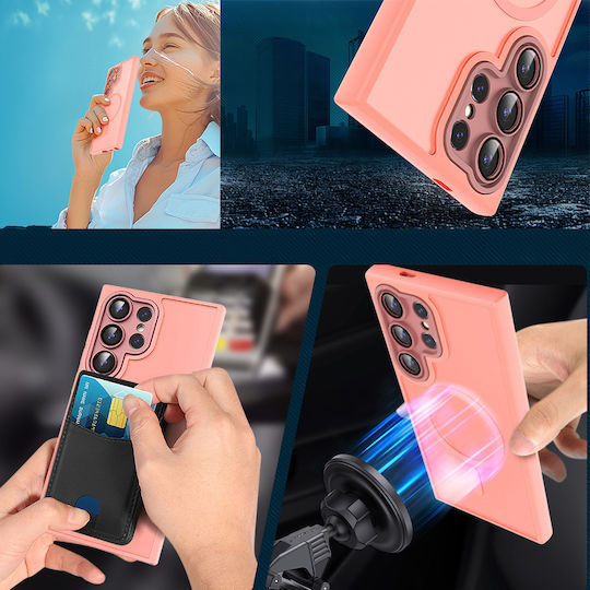 Θήκη Samsung Galaxy S25 Ultra Magsafe Erbord Μatt Case Ροζ + Γυαλί Οθόνης