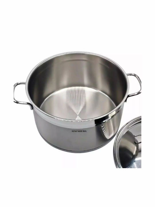 Hausberg Tiefer Edelstahl-Topf 6.5Es / 24cm