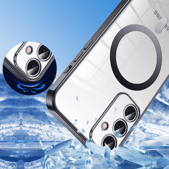 Erbord Electro Задна корица Силикон с Каишка Черен (Galaxy S25)