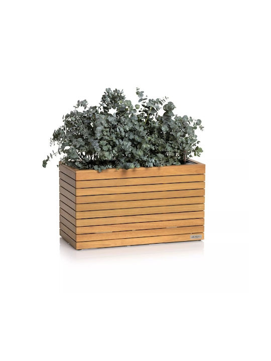 Lechuza Palo Lemn Natural Larg 80 Ghiveci de Podea Jos 79x37x46cm Auto-Udare Recipient Lemn Natural Eucalipt