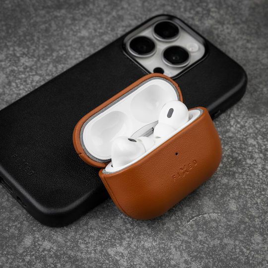 Fixed Earbud Case Magsafe Support Apple Airpods Pro 2/pro 2 Usb-c Brown Leather