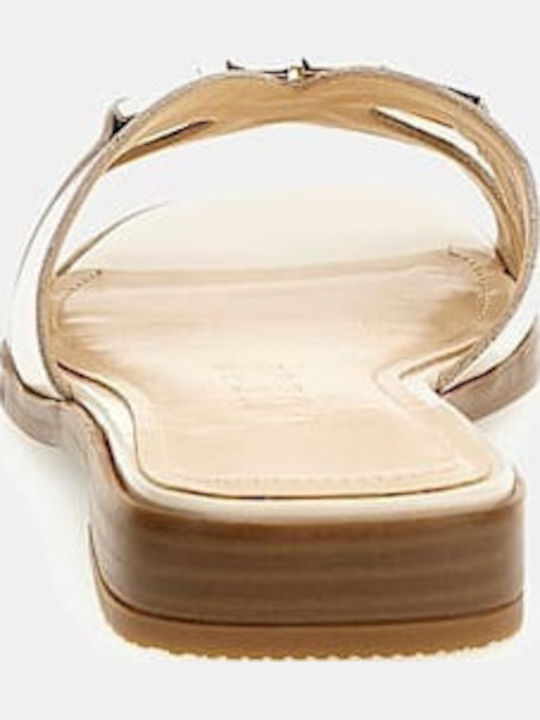 Women's Flat Sandals in Ecru Color