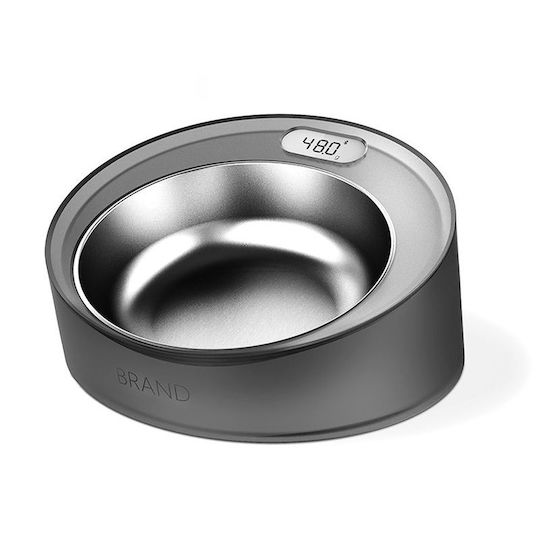 Stainless Steel Food Bowl for Dog & Cat 17cm with Scale