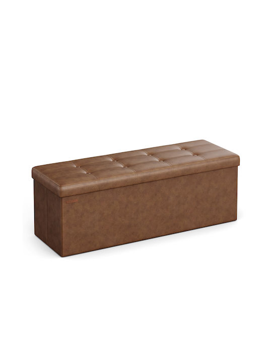 Bankhocker Mit Stauraum Mit Künstliches Leder Braune 110x38x38cm