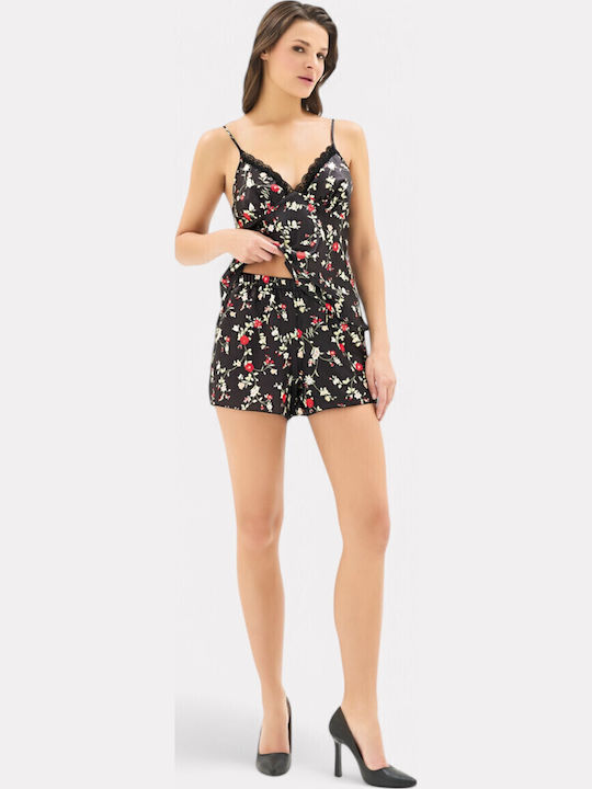 Moongirl Χειμερινό Σατέν Babydoll Black