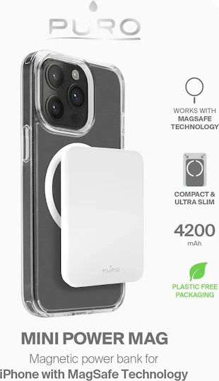 Puro Magsafe Ladegerät 15W Weißs (Slim Power Mag)