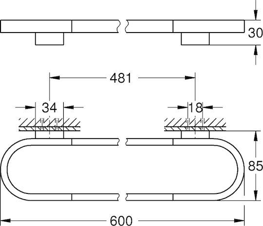 Grohe Selection Calea ferată de Baie Simplă De Perete cu șuruburi Negru Grohe Selection Calea ferată de Baie Simplă De Perete cu șuruburi Negru