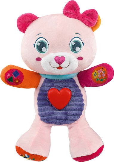 Baby Clementoni Nena The Teddy Bear Fabric Toy with Music and Sounds for 6+ Months Pink