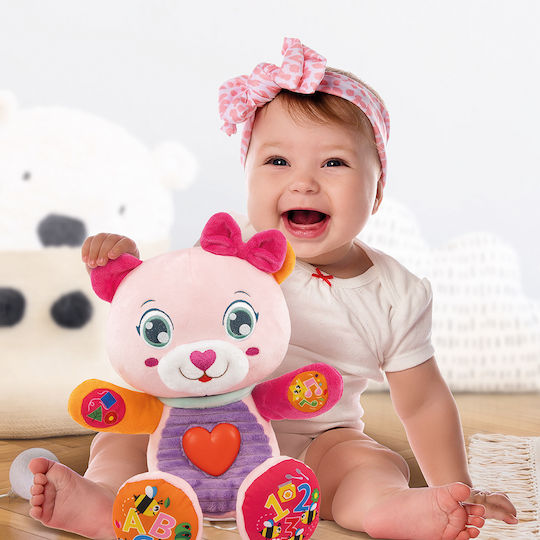 Baby Clementoni Nena The Teddy Bear Fabric Toy with Music and Sounds for 6+ Months Pink
