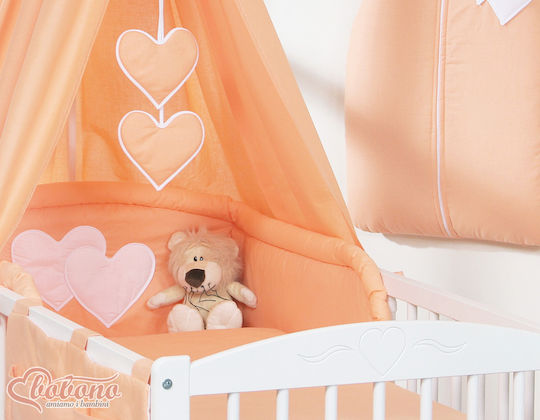 Bobono Mückennetz Kinderbett aus Tüll Orange Peach Heart