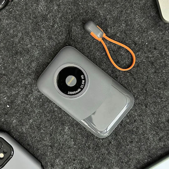 Dudao K21 Mini Power Bank 10000mAh 22.5W με Θύρα USB-A και Θύρα USB-C Power Delivery Γκρι