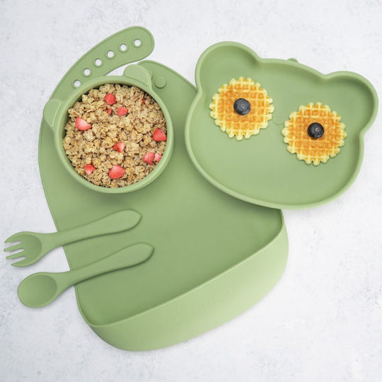 AppeKids Feeding Set made of Silicone Green 5pcs