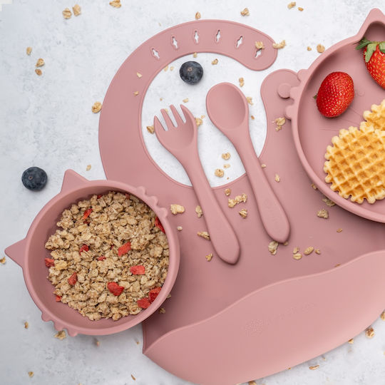 AppeKids Σετ Φαγητού από Σιλικόνη Ροζ 6τμχ