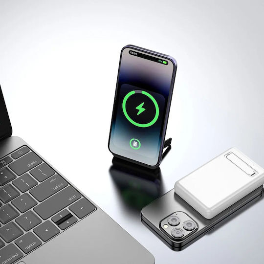 Dudao K14S+ MagSafe Power Bank 10000mAh 20W με Θύρα USB-A και Θύρα USB-C Power Delivery Λευκό
