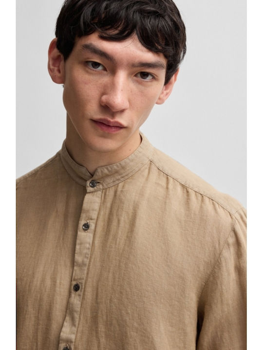 Elvory Long-sleeved Linen Shirt Brown