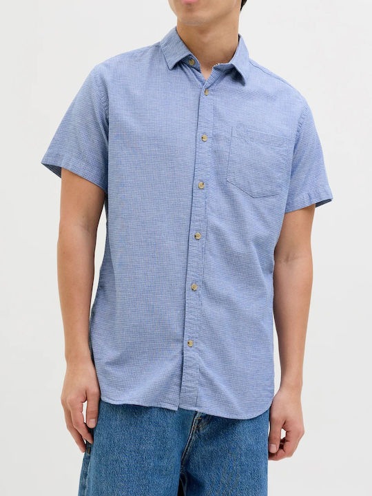 Jack & Jones Cu mânecă scurtă Bumbac Cămașă Light Blue 12268993