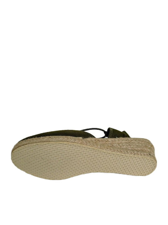 Damenplattformen im Espadrilles-Stil Grün