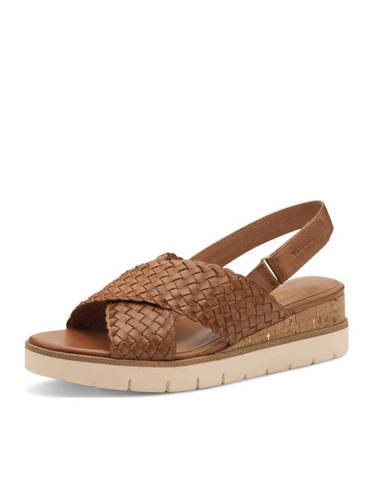 Women's Leather Platform Shoes Tabac Brown