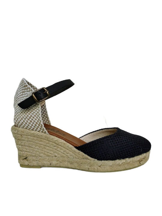 Damenplattformen im Espadrilles-Stil Schwarz