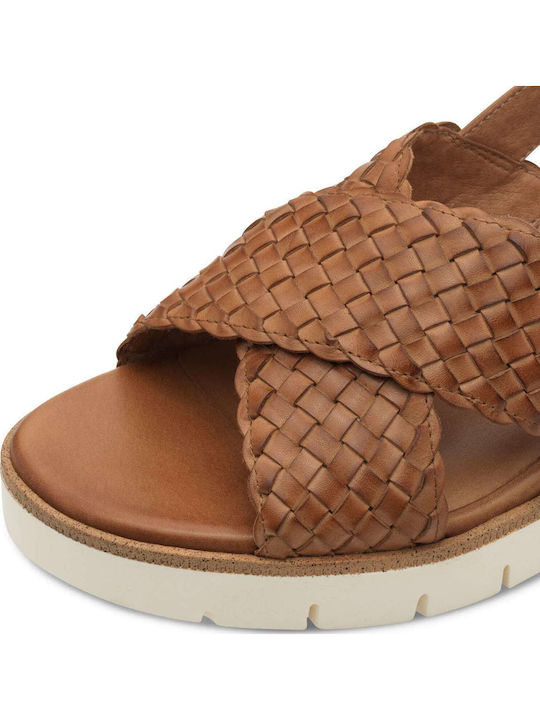 Women's Leather Platform Shoes Tabac Brown