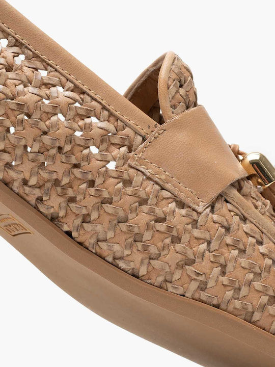 Leder Damen Loafers in Rosa Farbe