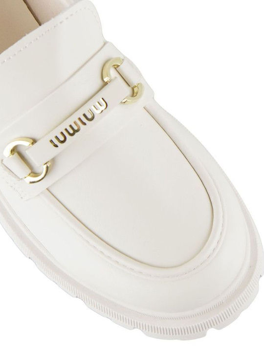 Дамски Loafers в Бежов Цвят moc-JRX-190 (crm)