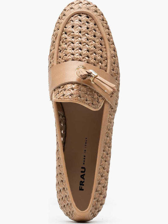Leder Damen Loafers in Rosa Farbe