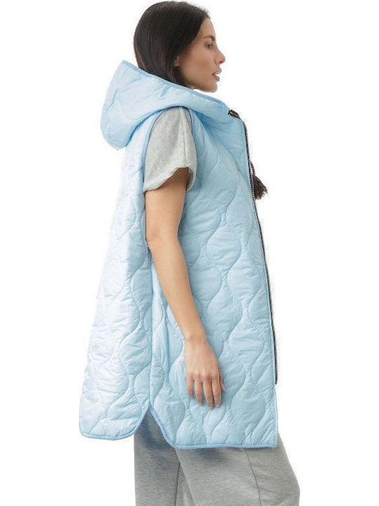 Women's Long Puffer Jacket for Winter Blue
