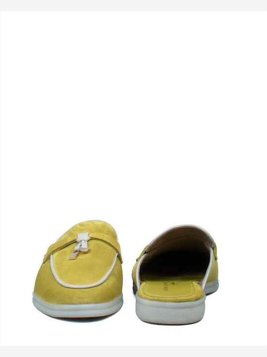 Suede Mules με Τακούνι σε Πράσινο Χρώμα