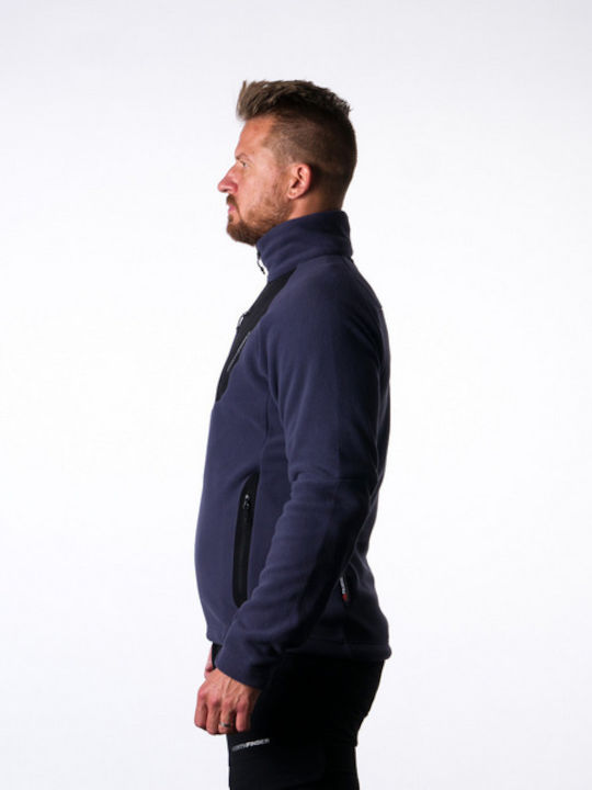 Ανδρική Ζακέτα Fleece PURPLE BLACK