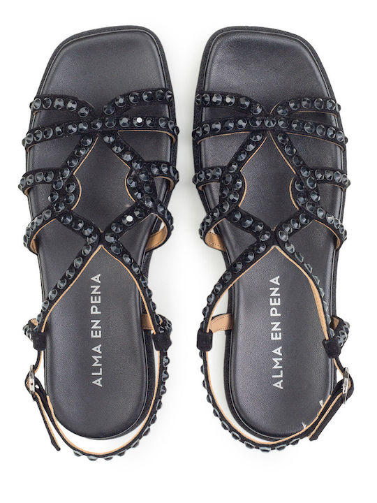 Women's Flat Sandals in Black Color