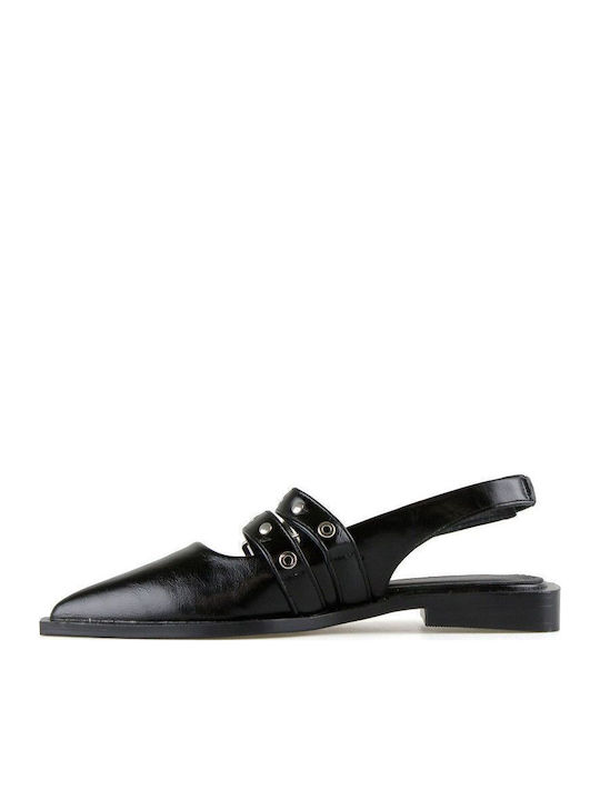Pantofi balerini pentru femei Slingback cu Bareta in Negru Culori